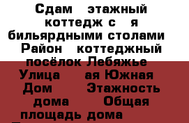 Сдам 2-этажный коттедж с 2-я бильярдными столами › Район ­ коттеджный посёлок Лебяжье › Улица ­ 1-ая Южная › Дом ­ 5 › Этажность дома ­ 2 › Общая площадь дома ­ 152 › Площадь участка ­ 500 › Цена ­ 1 000 - Челябинская обл., Чебаркульский р-н, Кундравы с. Недвижимость » Дома, коттеджи, дачи аренда   